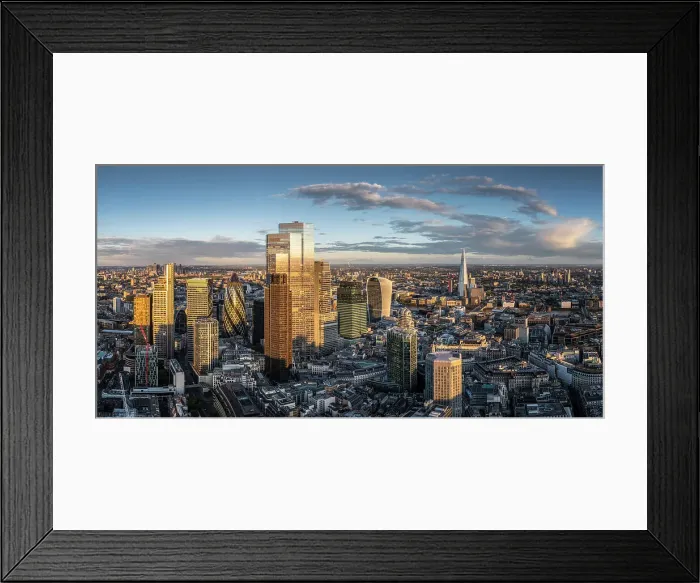 Framed Print : Aerial view of city of London, England, UK Framed Print : Aerial view of city of London, England, UK