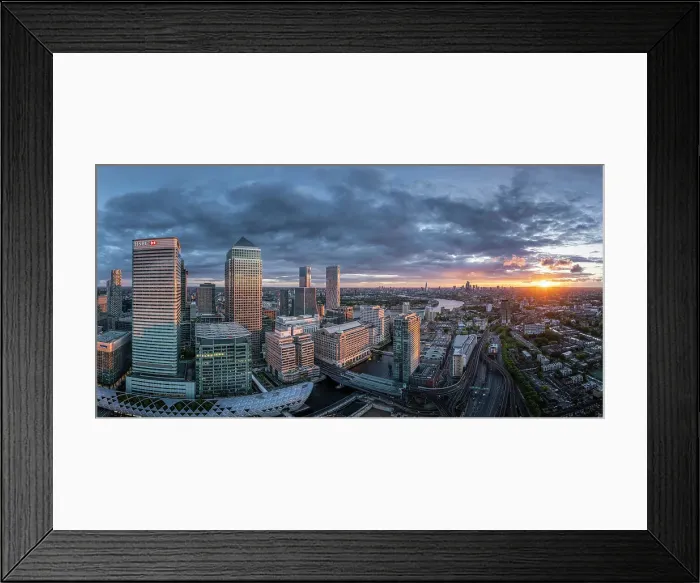Framed Print : Aerial view of Canary Wharf, London, England, UK Framed Print : Aerial view of Canary Wharf, London, England, UK
