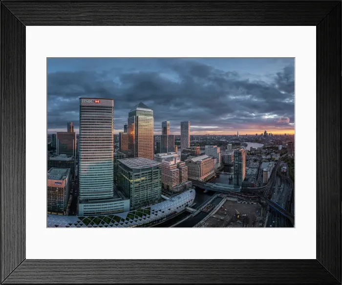 Framed Print : Aerial view of Canary Wharf, London, England, UK Framed Print : Aerial view of Canary Wharf, London, England, UK