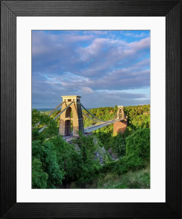 Framed Print : Clifton Suspension Bridge at sunrise, Bristol, England, United Kingdom