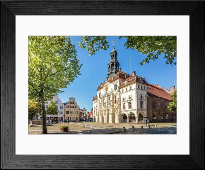 Framed Print : Market square with town hall, Luneburg, Lower Saxony, Germany Framed Print : Market square with town hall, Luneburg, Lower Saxony, Germany