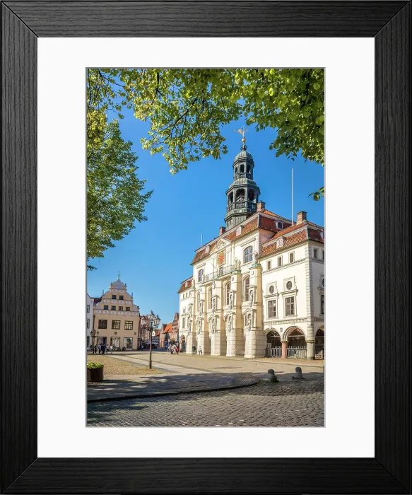 Framed Print : Market square with town hall, Luneburg, Lower Saxony, Germany Framed Print : Market square with town hall, Luneburg, Lower Saxony, Germany