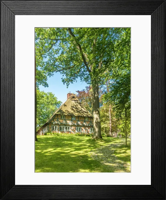 Framed Print : Local history house in a historic half-timbered house in the village of Jesteburg, Luneburg Heath, Lower Saxony, Germany Framed Print : Local history house in a historic half-timbered house in the village of Jesteburg, Luneburg Heath, Lower Saxony, Germany