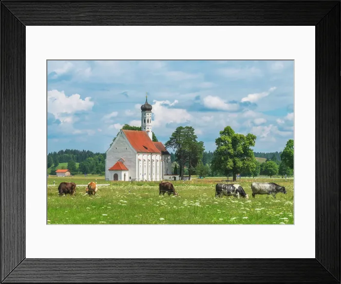 Framed Print : The small chapel of St. Coloman, Fussen, Bavaria, Germany Framed Print : The small chapel of St. Coloman, Fussen, Bavaria, Germany