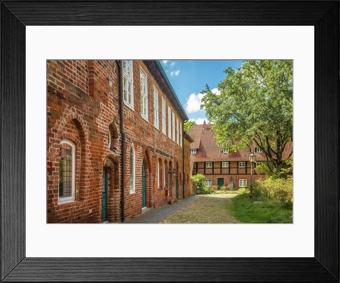 Framed Print : Historic houses at Lune Monastery, Luneburg, Lower Saxony, Germany Framed Print : Historic houses at Lune Monastery, Luneburg, Lower Saxony, Germany