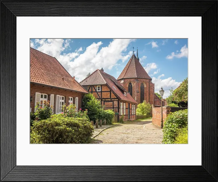 Framed Print : Luner church path with view to Lune Monastery, Luneburg, Lower Saxony, Germany Framed Print : Luner church path with view to Lune Monastery, Luneburg, Lower Saxony, Germany