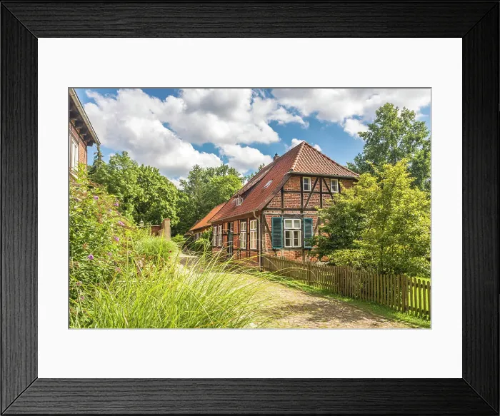 Framed Print : Half-timbered house on Luner Kirchweg near Lune Monastery, Luneburg, Lower Saxony, Germany Framed Print : Half-timbered house on Luner Kirchweg near Lune Monastery, Luneburg, Lower Saxony, Germany