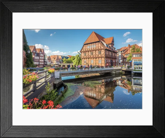 Framed Print : Brausebruecke and Luner mill on the Ilmenau, Luneburg, Lower Saxony, Germany Framed Print : Brausebruecke and Luner mill on the Ilmenau, Luneburg, Lower Saxony, Germany