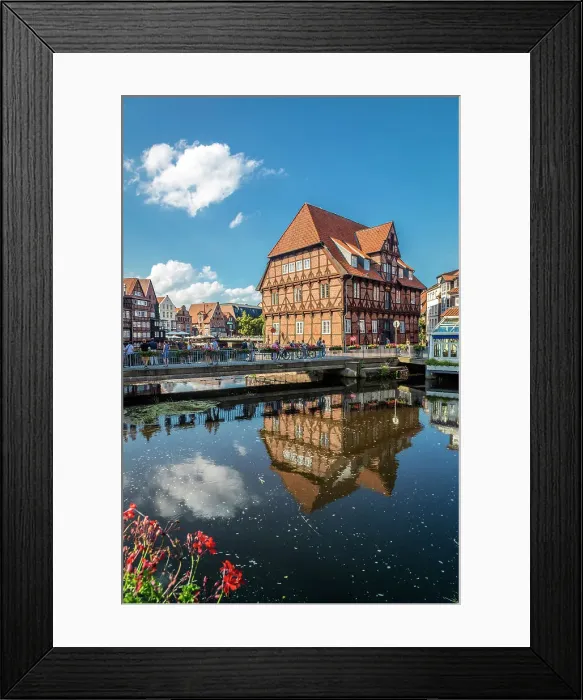 Framed Print : Brausebruecke and Luner mill on the Ilmenau, Luneburg, Lower Saxony, Germany