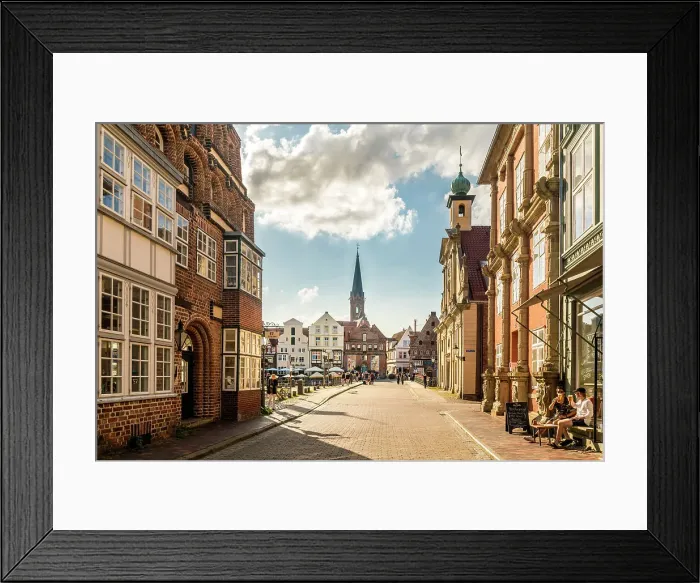 Framed Print : Historic houses in Lunertorstrasse in the old town, Luneburg, Lower Saxony, Germany Framed Print : Historic houses in Lunertorstrasse in the old town, Luneburg, Lower Saxony, Germany