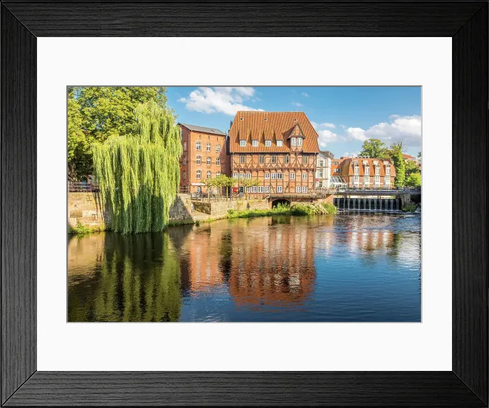 Framed Print : View from the old harbour to the Luner Mill on the Ilmenau, Luneburg, Lower Saxony, Germany Framed Print : View from the old harbour to the Luner Mill on the Ilmenau, Luneburg, Lower Saxony, Germany