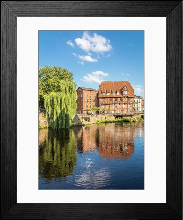 Framed Print : View from the old harbour to the Luner Mill on the Ilmenau, Luneburg, Lower Saxony, Germany Framed Print : View from the old harbour to the Luner Mill on the Ilmenau, Luneburg, Lower Saxony, Germany