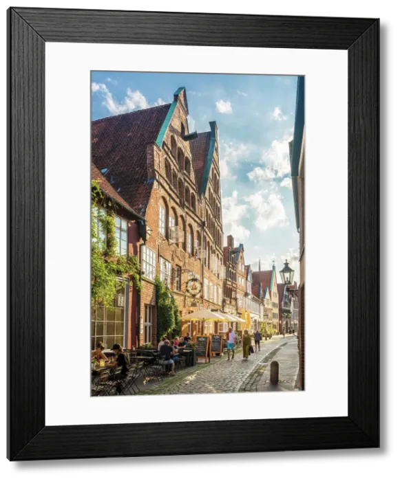 Framed Print : Historic houses in Heiligengeiststrasse in the old town, Luneburg, Lower Saxony, Germany