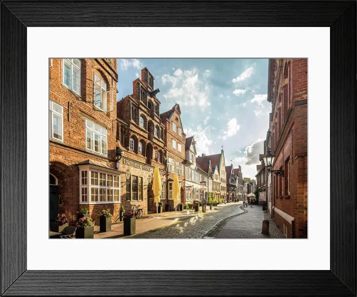 Framed Print : Historic houses in Heiligengeiststrasse in the old town, Luneburg, Lower Saxony, Germany Framed Print : Historic houses in Heiligengeiststrasse in the old town, Luneburg, Lower Saxony, Germany