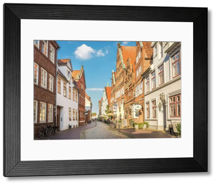 Framed Print : Historic houses in Heiligengeiststrasse in the old town, Luneburg, Lower Saxony, Germany Framed Print : Historic houses in Heiligengeiststrasse in the old town, Luneburg, Lower Saxony, Germany