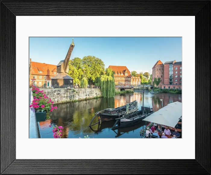 Framed Print : Old crane on the Ilmenau, in the background Luner mill and Abbot`s Mill, Luneburg, Lower Saxony, Germany Framed Print : Old crane on the Ilmenau, in the background Luner mill and Abbot`s Mill, Luneburg, Lower Saxony, Germany