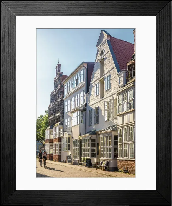 Framed Print : Historic houses on Lunertorstrasse in the old town in the morning, Luneburg, Lower Saxony, Germany Framed Print : Historic houses on Lunertorstrasse in the old town in the morning, Luneburg, Lower Saxony, Germany