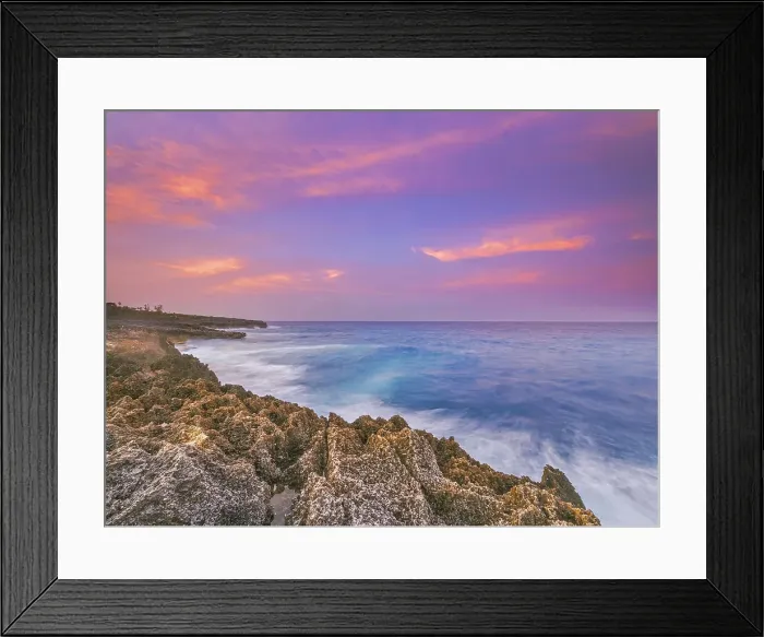 Framed Print : Sunset on the rugged ironshore on the Caribbean Sea at Pedro St. James on Grand Cayman, Cayman Islands, British West Indies Framed Print : Sunset on the rugged ironshore on the Caribbean Sea at Pedro St. James on Grand Cayman, Cayman Islands, British West Indies