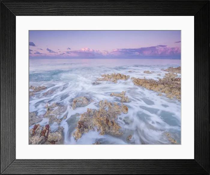 Framed Print : Daybreak on the Caribbean Sea along the rugged ironshore of Grand Cayman in the Cayman Islands, British West Indies Framed Print : Daybreak on the Caribbean Sea along the rugged ironshore of Grand Cayman in the Cayman Islands, British West Indies