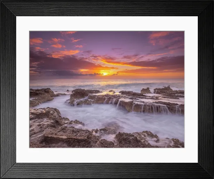 Framed Print : Sunset on the Caribbean Sea along the rugged ironshore of Grand Cayman, Cayman Islands, British West Indies Framed Print : Sunset on the Caribbean Sea along the rugged ironshore of Grand Cayman, Cayman Islands, British West Indies