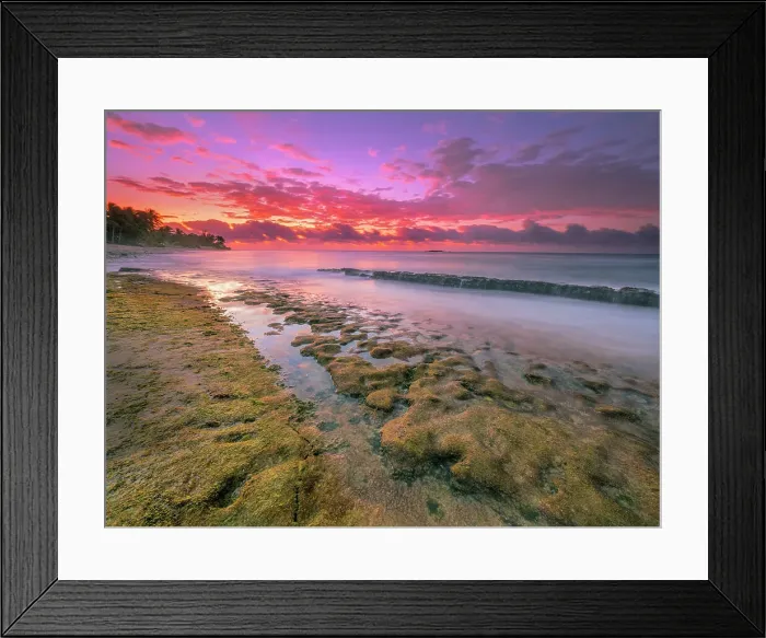 Framed Print : Daybreak on the Caribbean Sea at Consuelos Beach on Grand Cayman, Cayman Islands, British West Indies Framed Print : Daybreak on the Caribbean Sea at Consuelos Beach on Grand Cayman, Cayman Islands, British West Indies