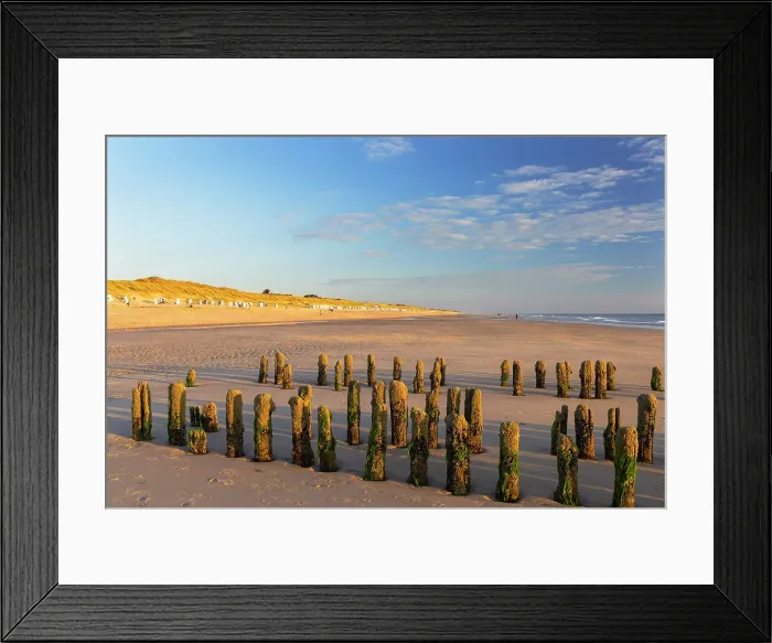 Framed Print : Wooden groynes on Rantum beach, Sylt, Schleswig Holstein, Germany