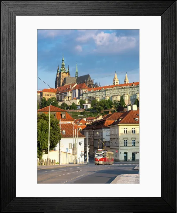 Framed Print : Tram, Prague Castle & St. Vitus Cathedral, Prague, Czech Republic Framed Print : Tram, Prague Castle & St. Vitus Cathedral, Prague, Czech Republic