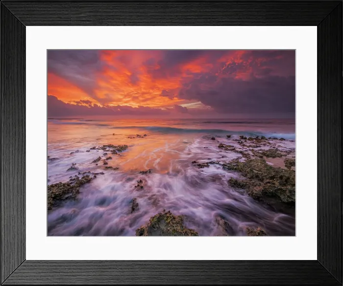 Framed Print : Daybreak on the Caribbean Sea along the rugged ironshore of Grand Cayman in the Cayman Islands, British West Indies Framed Print : Daybreak on the Caribbean Sea along the rugged ironshore of Grand Cayman in the Cayman Islands, British West Indies