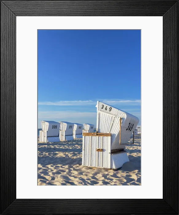 Framed Print : Deckchairs on Hornum beach, Sylt, Schleswig Holstein, Germany Framed Print : Deckchairs on Hornum beach, Sylt, Schleswig Holstein, Germany