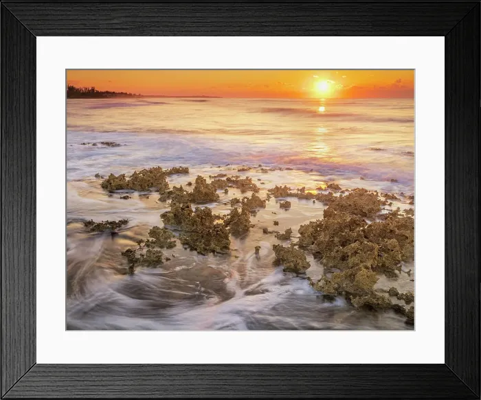 Framed Print : Daybreak on the Caribbean Sea along the rugged ironshore of Grand Cayman in the Cayman Islands, British West Indies Framed Print : Daybreak on the Caribbean Sea along the rugged ironshore of Grand Cayman in the Cayman Islands, British West Indies