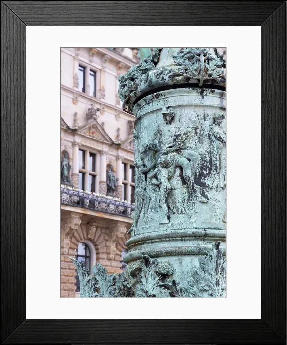 Framed Print : Sculpture in front of Rathaus (Town Hall), Hamburg, Germany Framed Print : Sculpture in front of Rathaus (Town Hall), Hamburg, Germany