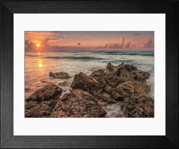 Framed Print : Rocky coast of Cayman Brac at sunrise in the Cayman Islands, British West Indies Framed Print : Rocky coast of Cayman Brac at sunrise in the Cayman Islands, British West Indies