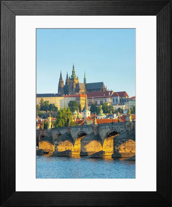 Framed Print : Prague Castle, St. Vitus Cathedral, Vltava river & Charles Bridge, Prague, Czech Republic Framed Print : Prague Castle, St. Vitus Cathedral, Vltava river & Charles Bridge, Prague, Czech Republic