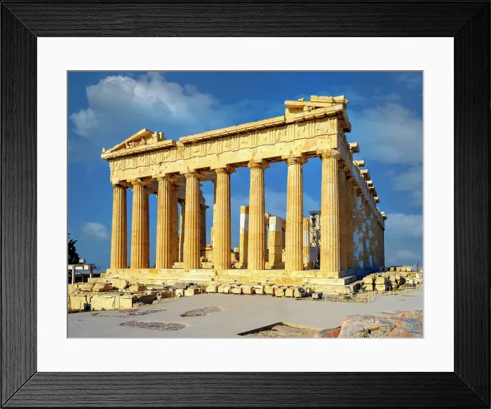 Framed Print : Views over Ruins of the Temple of Parthenon Acropolis, UNESCO World Heritage Site, Athens, Greece