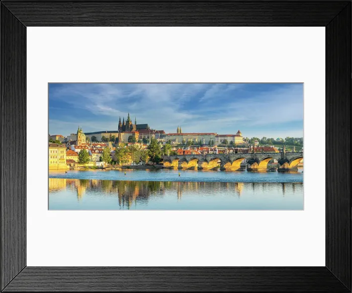 Framed Print : Prague Castle, St. Vitus Cathedral, Vltava river & Charles Bridge, Prague, Czech Republic Framed Print : Prague Castle, St. Vitus Cathedral, Vltava river & Charles Bridge, Prague, Czech Republic