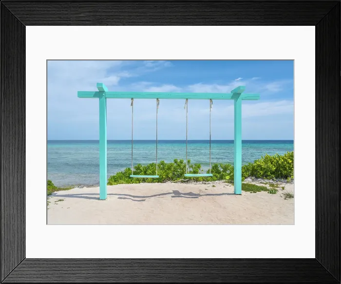 Framed Print : Swing set over-looking the Caribbean Sea, Grand Cayman, Cayman Islands, British West Indies Framed Print : Swing set over-looking the Caribbean Sea, Grand Cayman, Cayman Islands, British West Indies