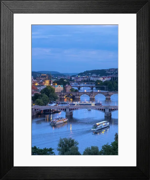 Framed Print : View over Vltava river, Prague, Czech Republic