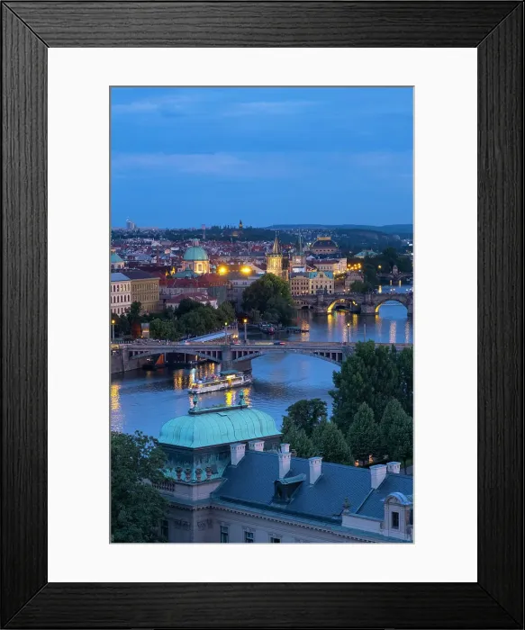Framed Print : View over Vltava river, Prague, Czech Republic Framed Print : View over Vltava river, Prague, Czech Republic