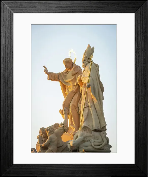 Framed Print : Statue on Charles Bridge, Prague, Czech Republic Framed Print : Statue on Charles Bridge, Prague, Czech Republic