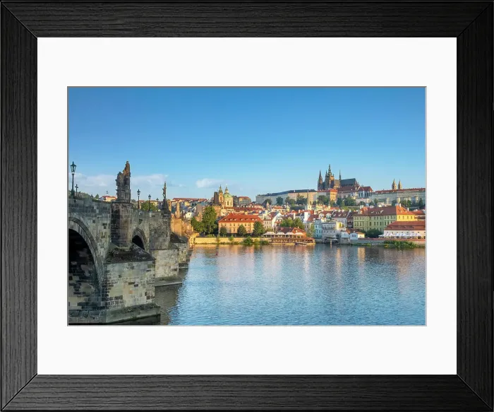 Framed Print : Prague Castle, St. Vitus Cathedral, Vltava river & Charles Bridge, Prague, Czech Republic Framed Print : Prague Castle, St. Vitus Cathedral, Vltava river & Charles Bridge, Prague, Czech Republic