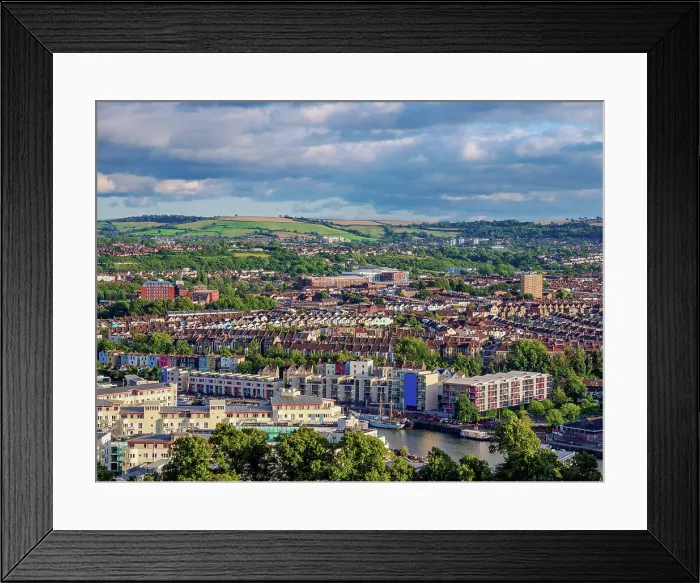 Framed Print : Floating Harbour seen from Cabot Tower in Brandon Hill Park, Bristol, England, United Kingdom Framed Print : Floating Harbour seen from Cabot Tower in Brandon Hill Park, Bristol, England, United Kingdom