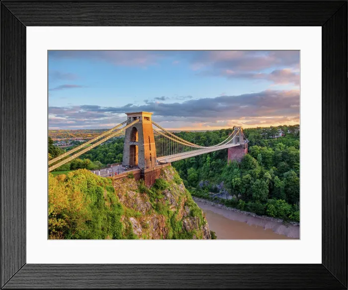 Framed Print : Clifton Suspension Bridge at sunset, Bristol, England, United Kingdom Framed Print : Clifton Suspension Bridge at sunset, Bristol, England, United Kingdom