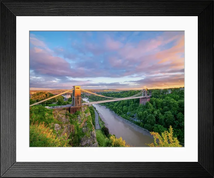 Framed Print : Clifton Suspension Bridge at sunset, Bristol, England, United Kingdom Framed Print : Clifton Suspension Bridge at sunset, Bristol, England, United Kingdom