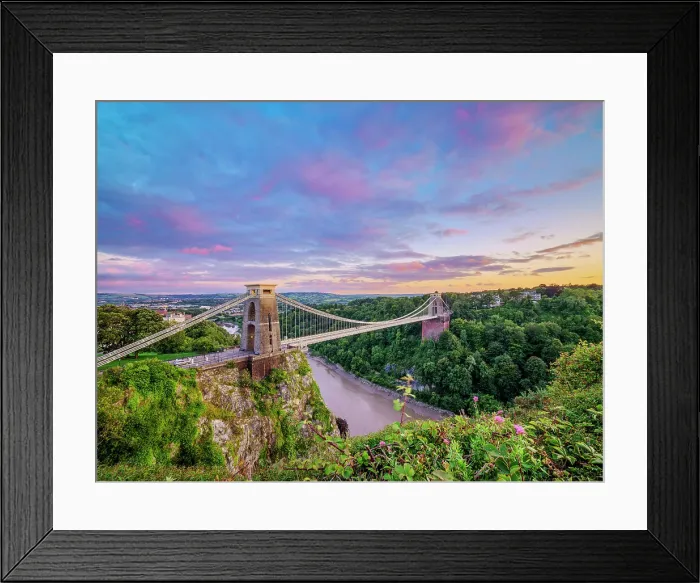 Framed Print : Clifton Suspension Bridge at sunset, Bristol, England, United Kingdom Framed Print : Clifton Suspension Bridge at sunset, Bristol, England, United Kingdom
