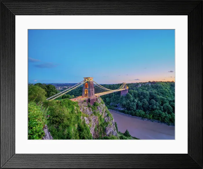 Framed Print : Clifton Suspension Bridge at dusk, Bristol, England, United Kingdom Framed Print : Clifton Suspension Bridge at dusk, Bristol, England, United Kingdom