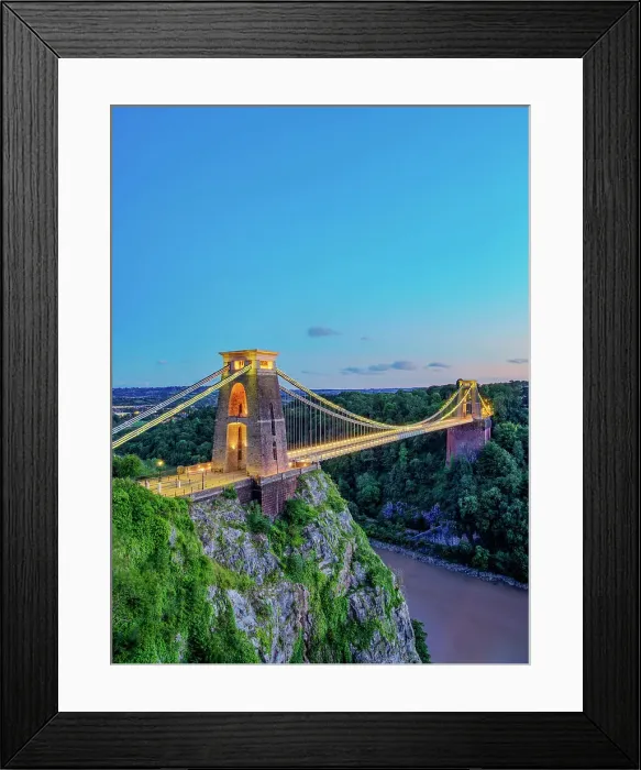 Framed Print : Clifton Suspension Bridge at dusk, Bristol, England, United Kingdom Framed Print : Clifton Suspension Bridge at dusk, Bristol, England, United Kingdom