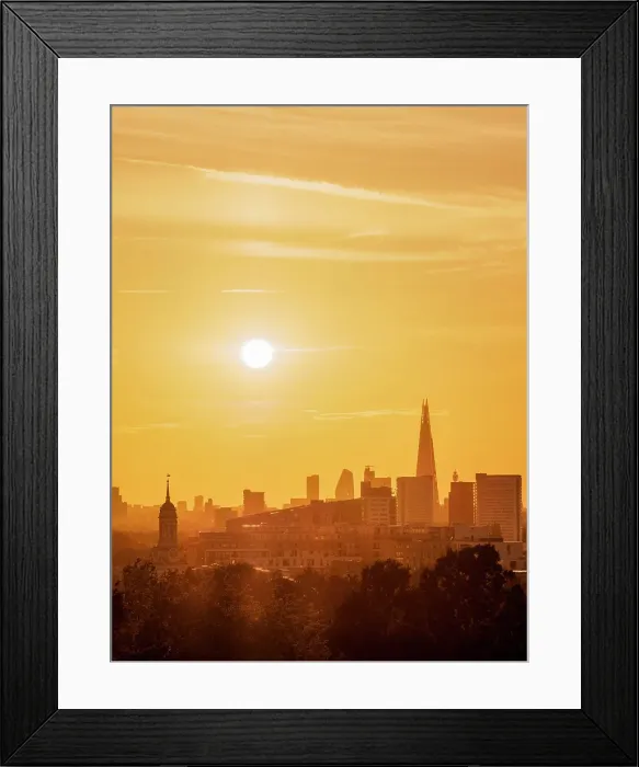 Framed Print : View towards Southwark and The Shard at sunset, London, England, United Kingdom Framed Print : View towards Southwark and The Shard at sunset, London, England, United Kingdom