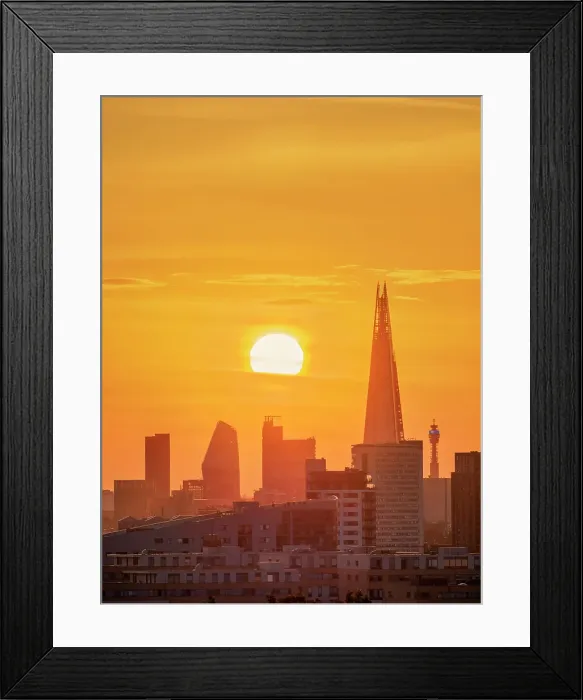 Framed Print : View towards Southwark and The Shard at sunset, London, England, United Kingdom Framed Print : View towards Southwark and The Shard at sunset, London, England, United Kingdom
