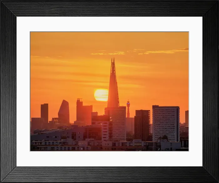 Framed Print : View towards Southwark and The Shard at sunset, London, England, United Kingdom Framed Print : View towards Southwark and The Shard at sunset, London, England, United Kingdom