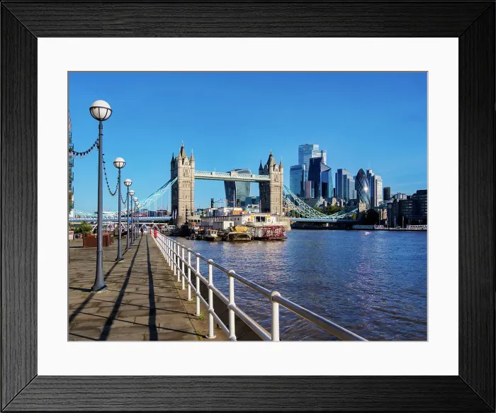 Framed Print : View towards Tower Bridge and The City, London, England, United Kingdom Framed Print : View towards Tower Bridge and The City, London, England, United Kingdom